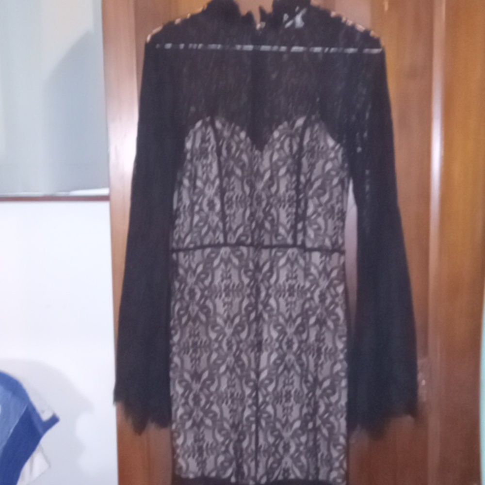 Ryse The Label Black Lace High Neck Dress S